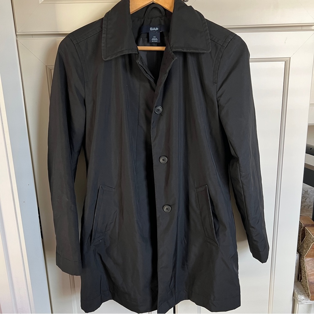 Vintage GAP Long Sleeve Collared Button Down Jacket Coat Black Women's XS
